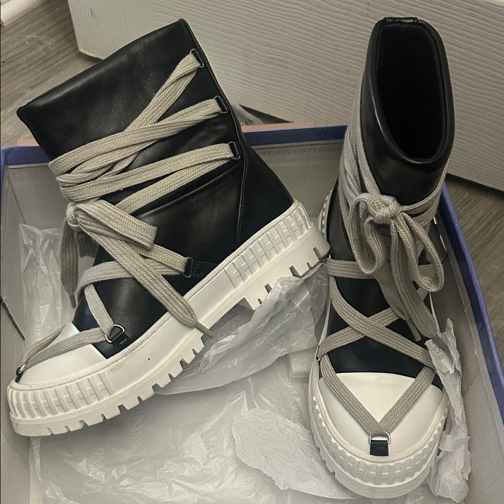 Stylish Black and White Women's Boots